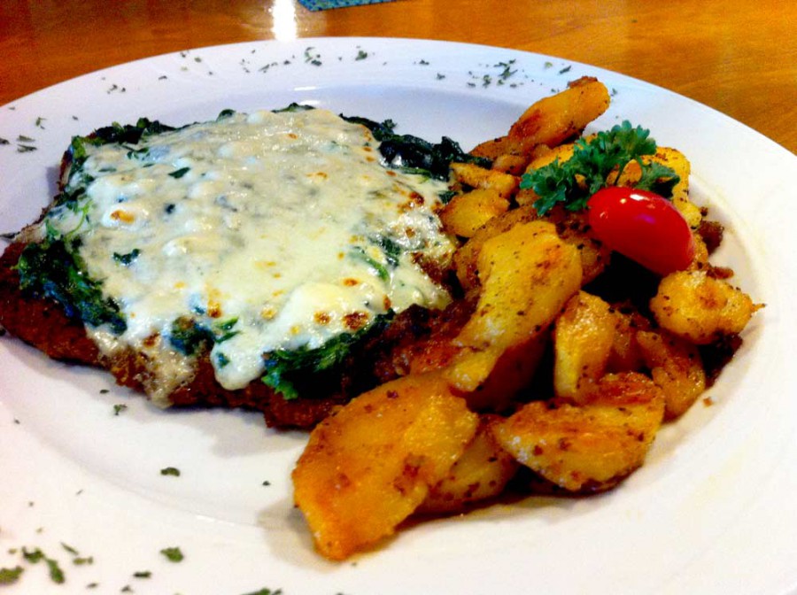 Schnitzel with Spinach & Blue Cheese