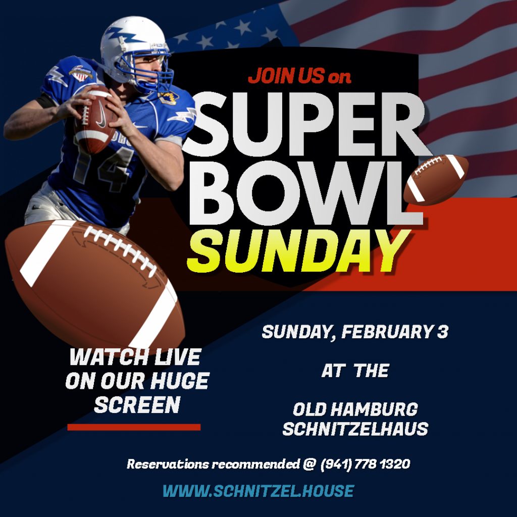 Super Bowl Sunday - Old Hamburg Schnitzelhaus, Anna Maria Island, Florida