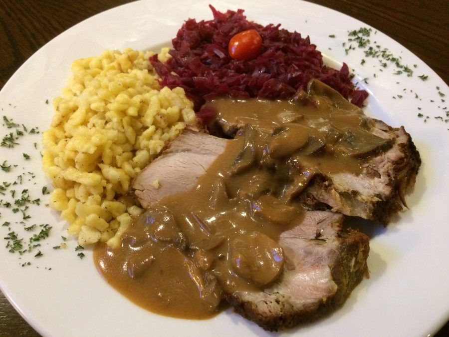 Bavarian Pork Roast with Mushroom Gravy
